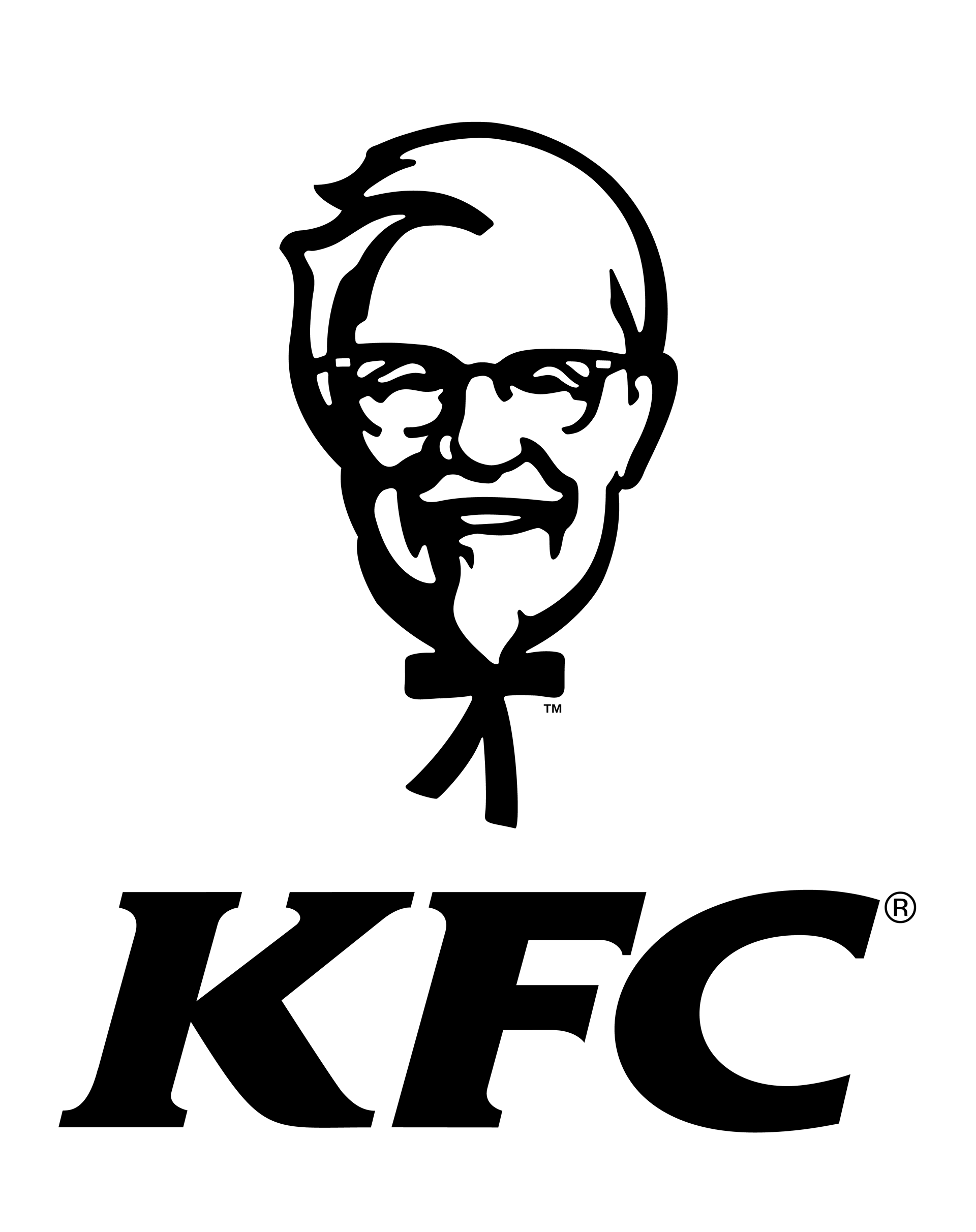 kfc logo black and white