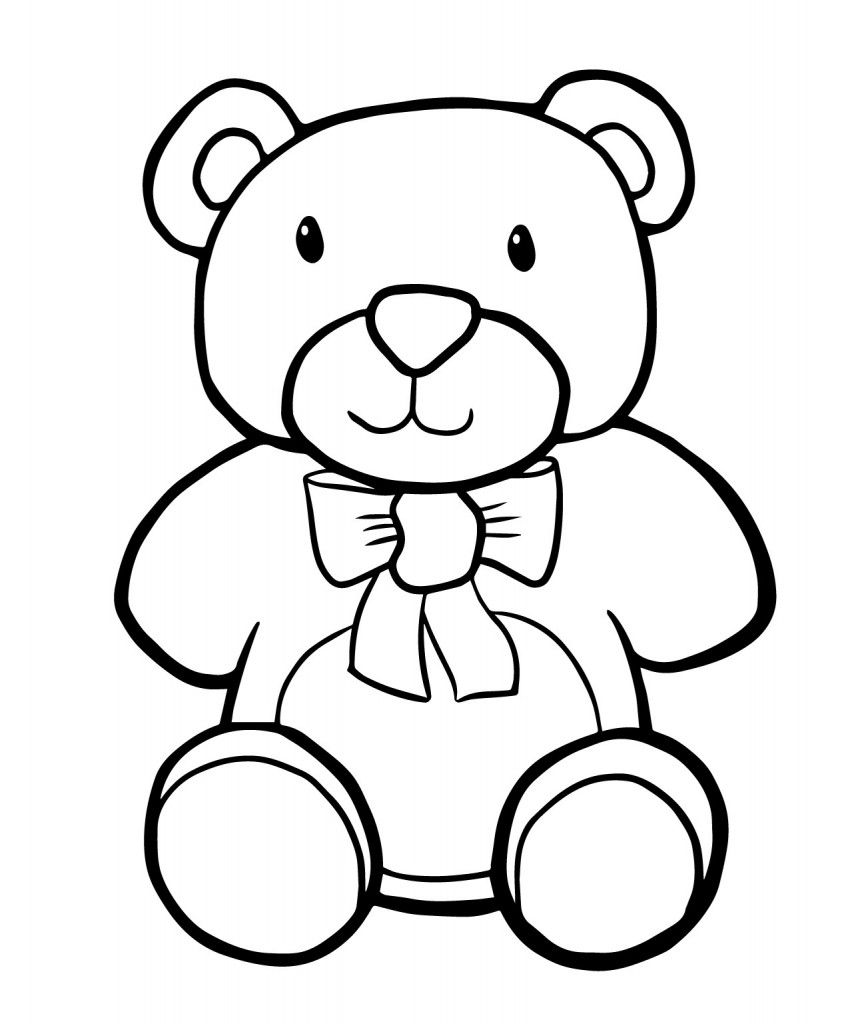 contoh mewarnai gambar boneka beruang untuk anak